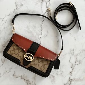 Coach Georgie Shoulder Bag In Colorblock Signature Canvas